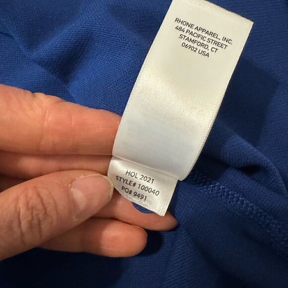 NWT RHONE Delta Pique Polo Self Cooling Navy Blue Men’s XXL Performance Golf (1) - Picture 8 of 9
